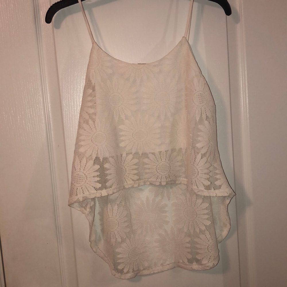 White High/Low Crop Top